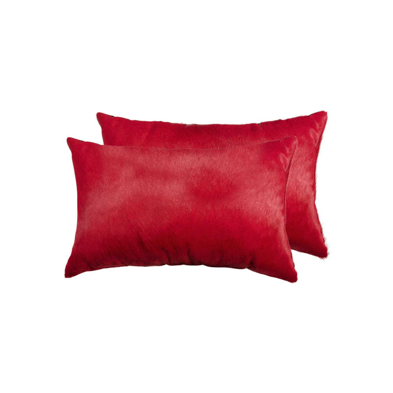 Ensemble de 2 coussins en cuir de vache 12 po x 20 po x 5 po
