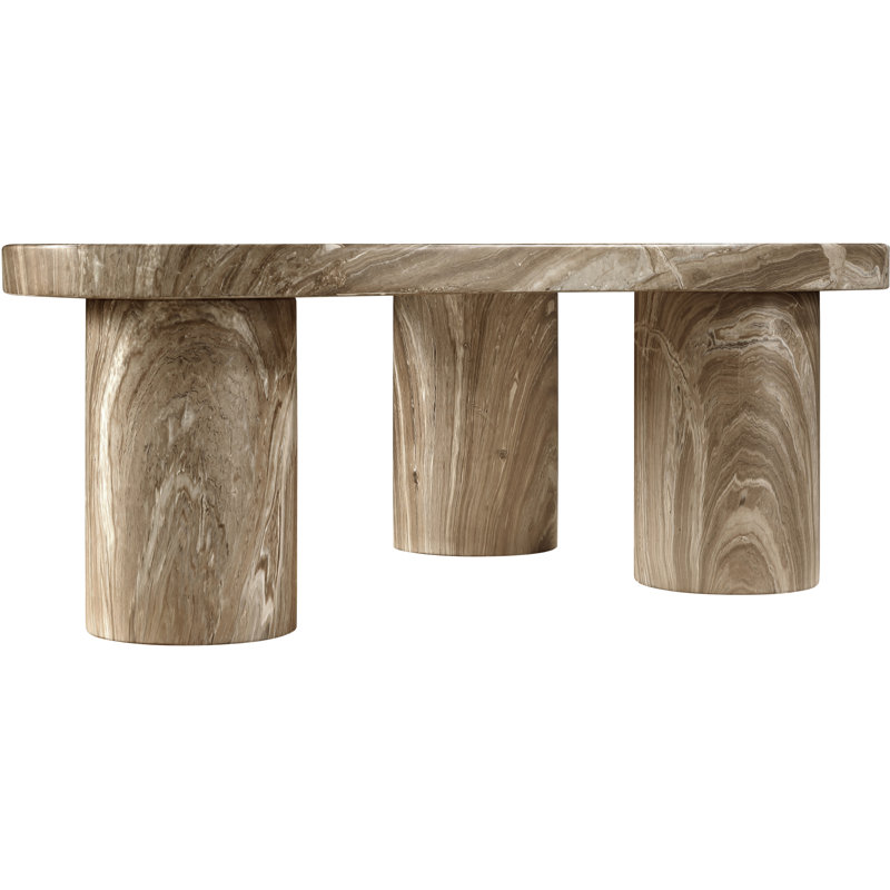 Table basse Teramo Amata, H 13 po x L 36 po x l 25,5 po, Beige