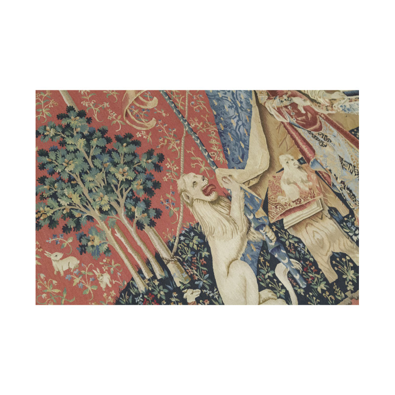 Hand-Knotted High-Quality Rust and Green Area Rug