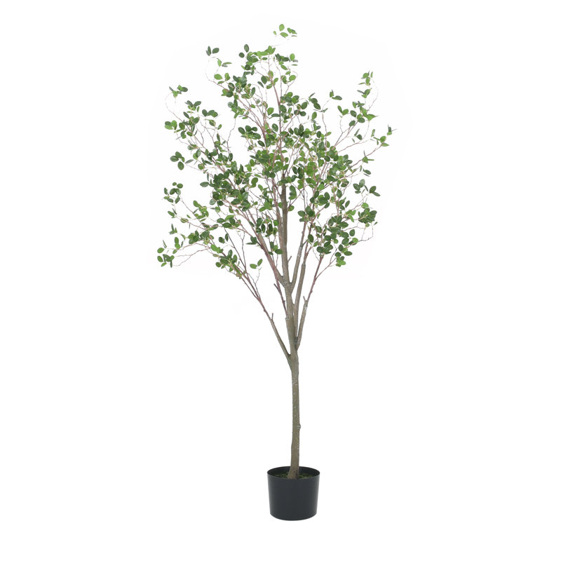 Faux Eucalyptus Tree in Pot, 59" H x 25" W x 17" D