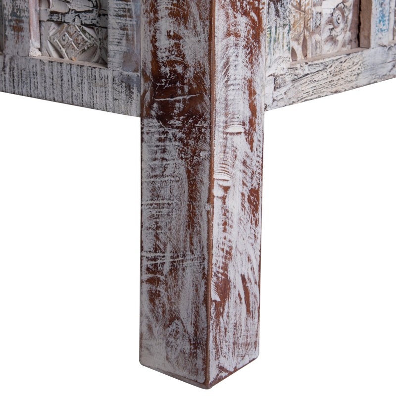 Table basse Eilijah, Blanc délavé
