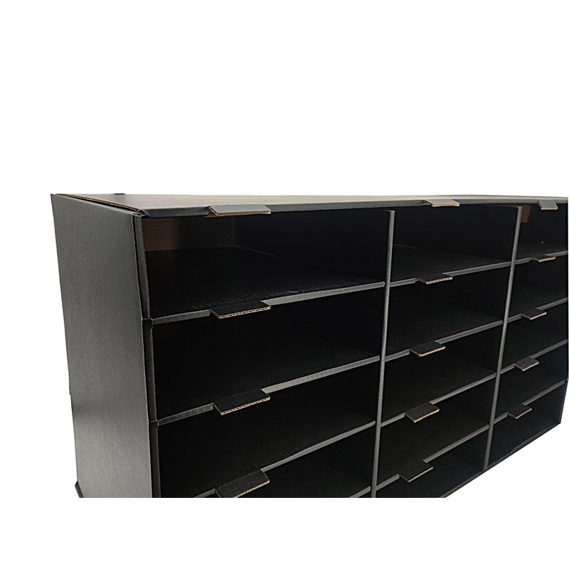 Black 15-Slot Vertical File Organizer for Office and Classroom