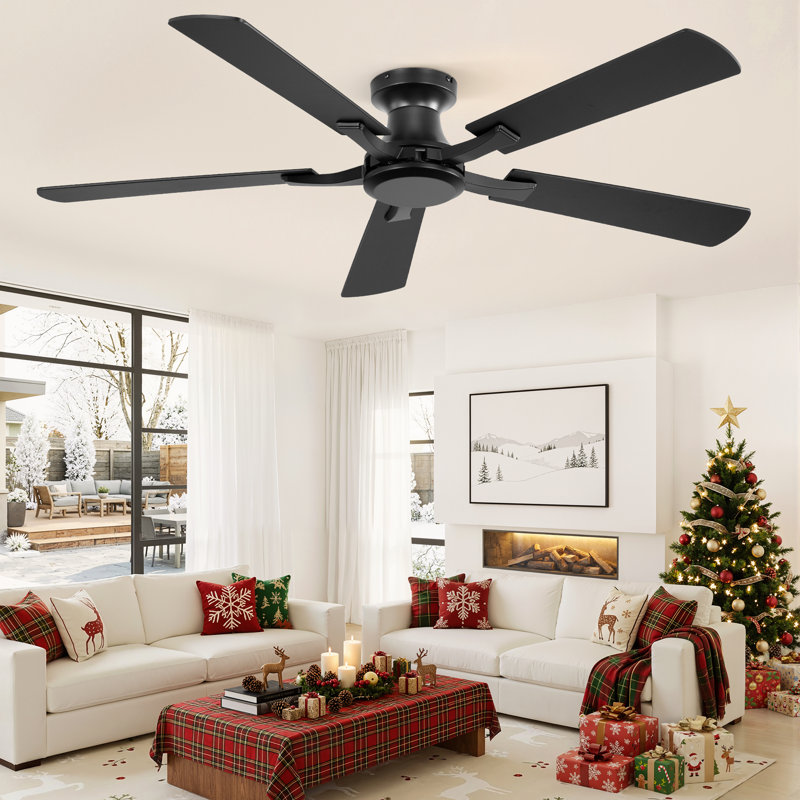 Ventilateur de plafond encastré moderne de 52 po avec télécommande pour chambre à coucher / salon Cissline