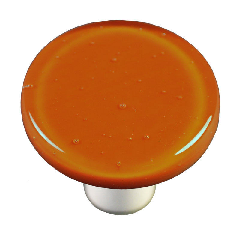 Burnt Orange Round Aluminum Cabinet Knob with Mounting Hardware