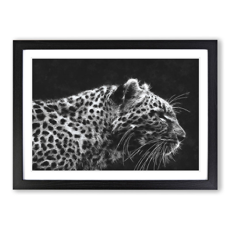 Leopard Vol.4 - Picture Frame Painting, Black Framed, 48cm H x 65cm W x 2cm D