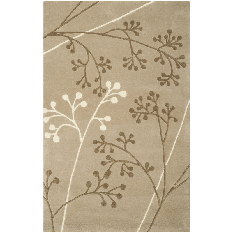 Soho Hand Tufted Wool Floral Rug, Rectangle 3'6" x 5'6"
