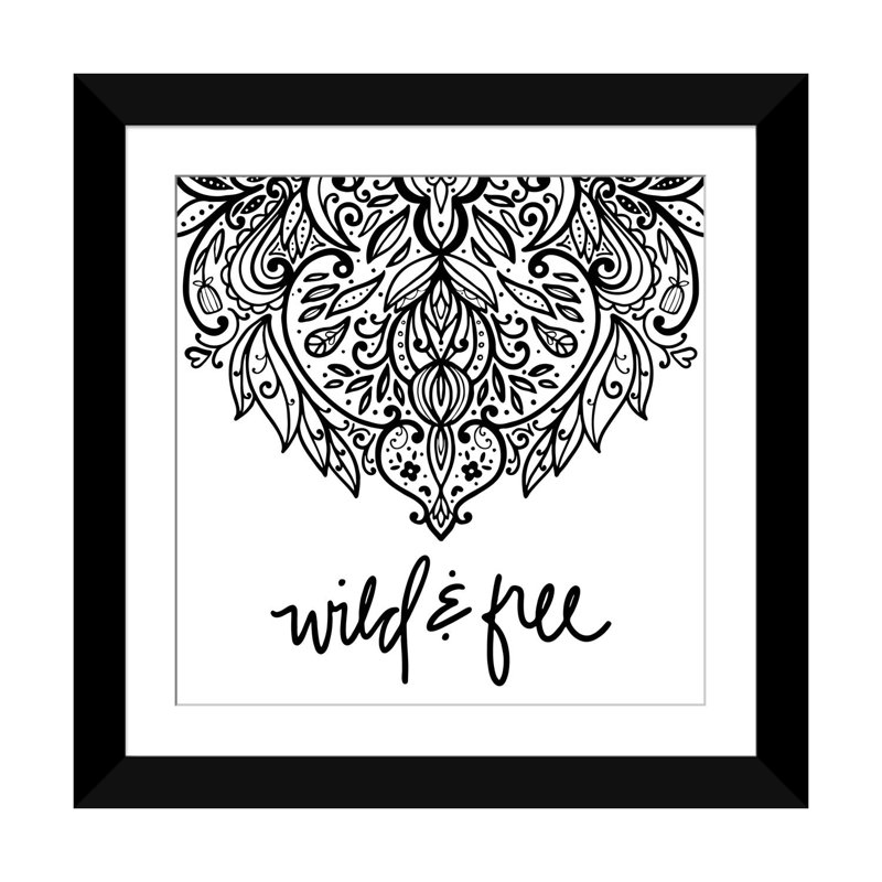 « wild & free daydreamer i », impression sur toile, H 16 po x l 16 po x P 1 po, Papier d'art encadré noir, Blanc