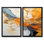 «Orange Blue Line Art Abstract Expressionism», reproduction d'art sur toile, ensemble abstrait d'art mural orange