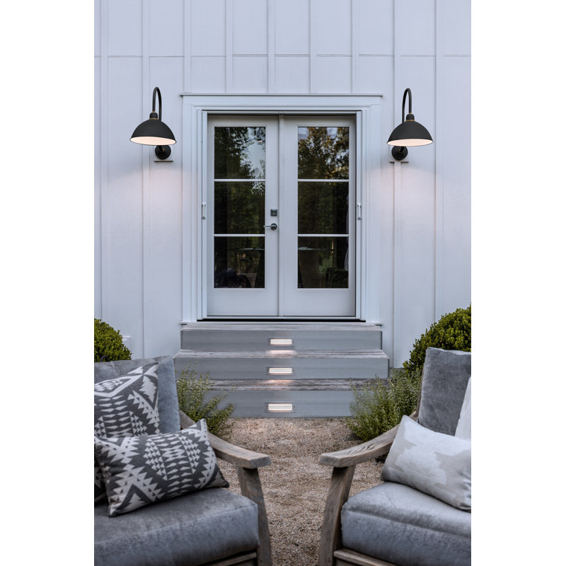 Foundry Wall Mount Outdoor Barn Light, 17" H x 12" W x 24" D, Black