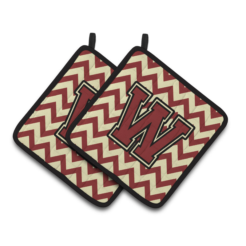 Poignée à chevrons, W, Marron / Or