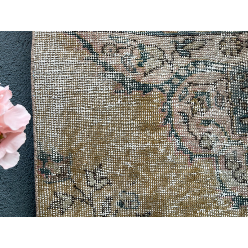Vintage Patchwork Rug, 21.3x37.4 Inch Beige Rug