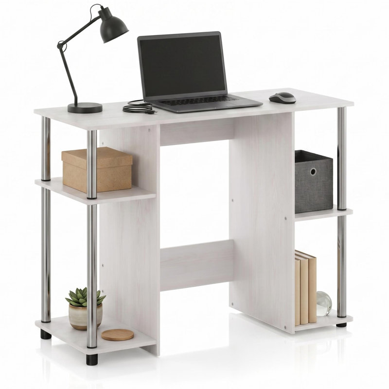  Bureau d'ordinateur compact JAYA, White/Silver