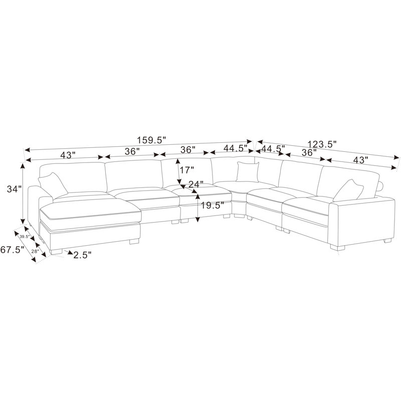 7-Pieces Modular Sectional