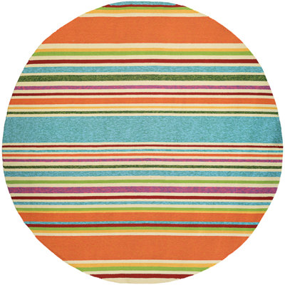 Tapis intérieur / extérieur rayé multicolore Wallingford