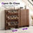 Dulane 24 Pair Shoe Storage Cabinet With 3 Flip Drawers, Brown-397412490