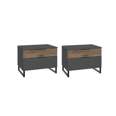 Aaliyah 58cm W Solid + Manufactured Wood Bedside Table