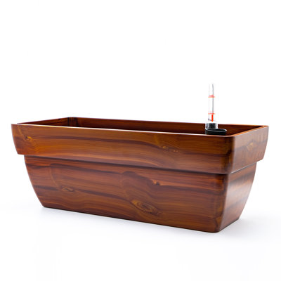 7.8 In. Self-Watering Plant Pot - Dark Wood Appearance, & Frost Tolerant, Drainage Feature, Easy Installation, 23" X 10" 8.3", Monitor Water Content Plastic Mint In., Design, To Put Together, Level