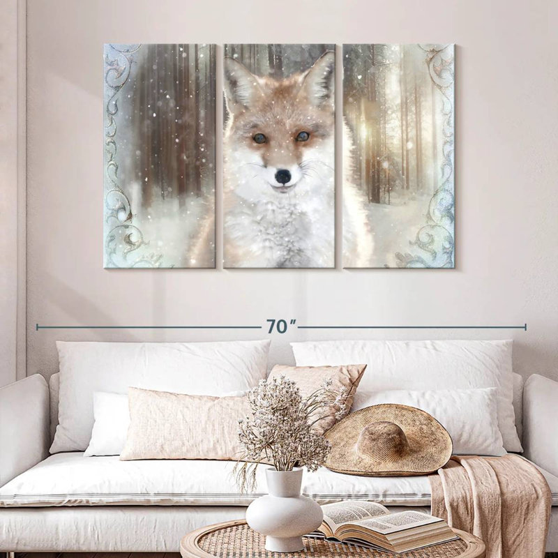 Enchanted Winter Fox, 32" H x 50" W