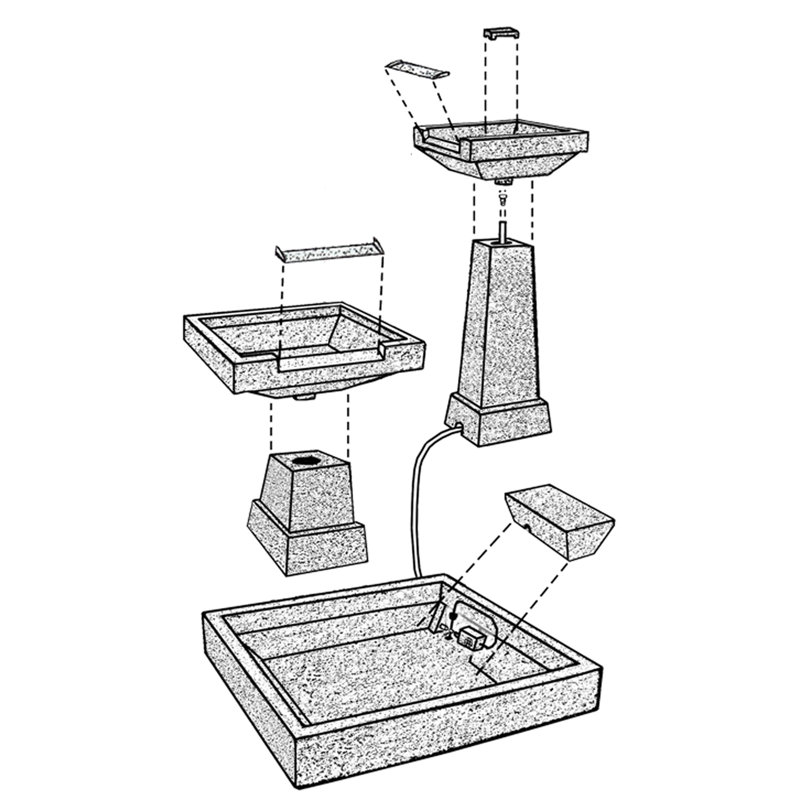 Metro Concrete Fountain, Chestnut
