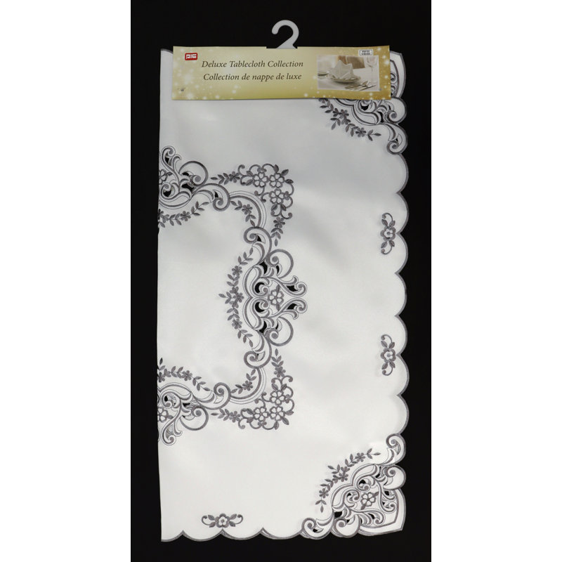 (Nappe carrée 33 ") - blanc / gris