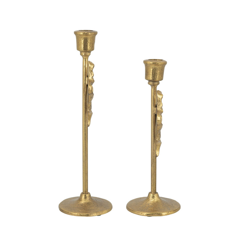 Markos 2-Piece Metal Bow Taper Candle Holder