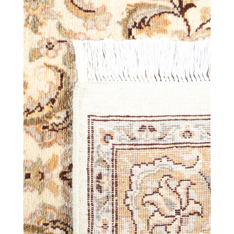 One-of-a-Kind Hayner Hand-Knotted 2'6" x 10'4" Runner Wool Area Rug in Ivory