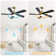 52 Inch Modern Ceiling Fan With Dimmable LED Light 5 Solid Wood Blades Smart Remote Control Reversible DC Motor