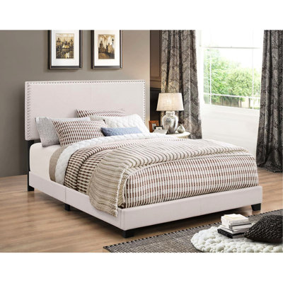 Queen Bed In With Solid Wood Legs And Exquisite Nailhead Trim Queen-Size Magnificent