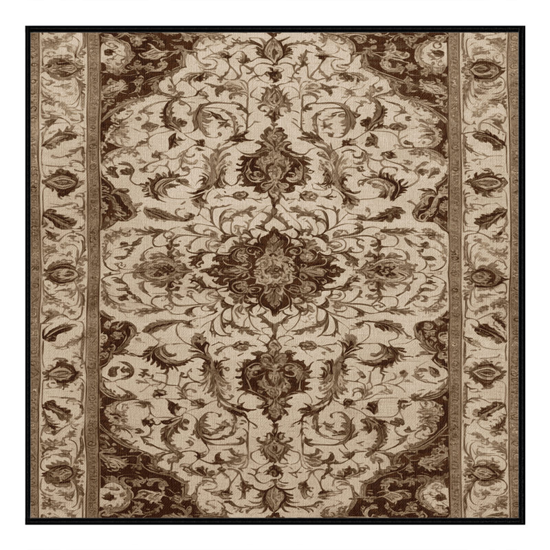 Tapis brun français lavable à la machine, Carré 5 pi
