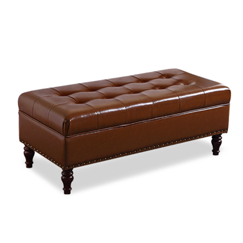 Repose-pieds en cuir American Classic, Brun