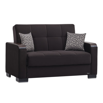 Neubauer 65 in. Fabric Upholstered 2-Seater 3-in-1 Sleeper Loveseat Sofa Bed with Storage