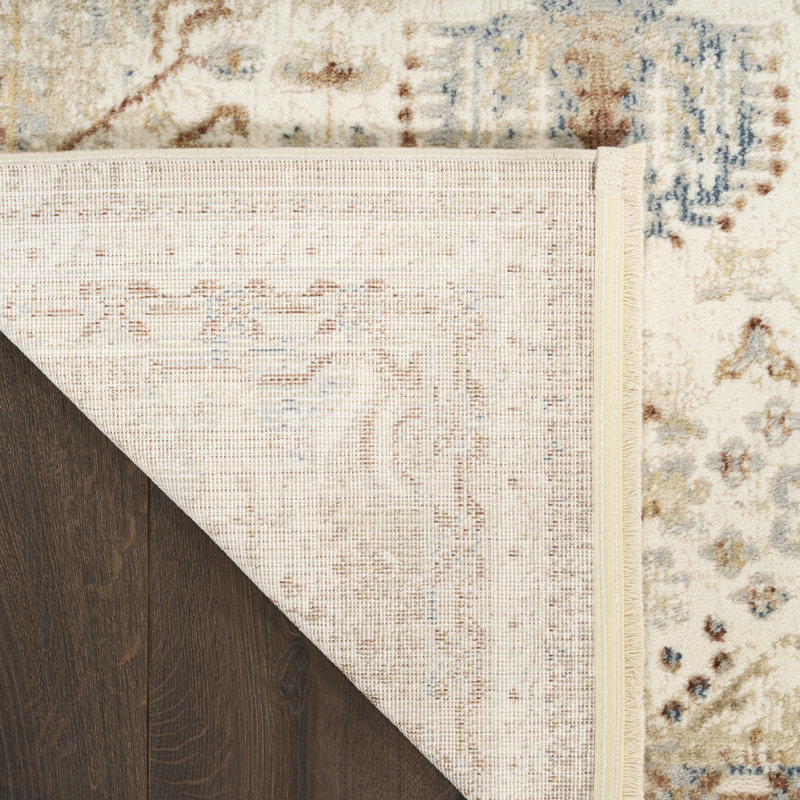 Tapis d'intérieur rouille ivoire Yenier 4 pi x 6 pi, Rectangle 4pi x 6 pi