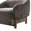 Fauteuil d'appoint Bronte en chenille de style moderne du milieu du siècle, avec accoudoirs encastrés, dossier fixe et pieds en bois d'hévéa et de noyer.-135937413