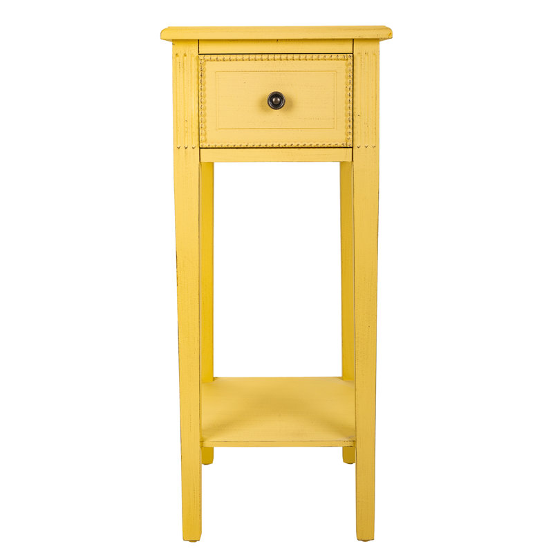 Kimonte 33cm W Solid + Manufactured Wood Bedside Table, Yellow