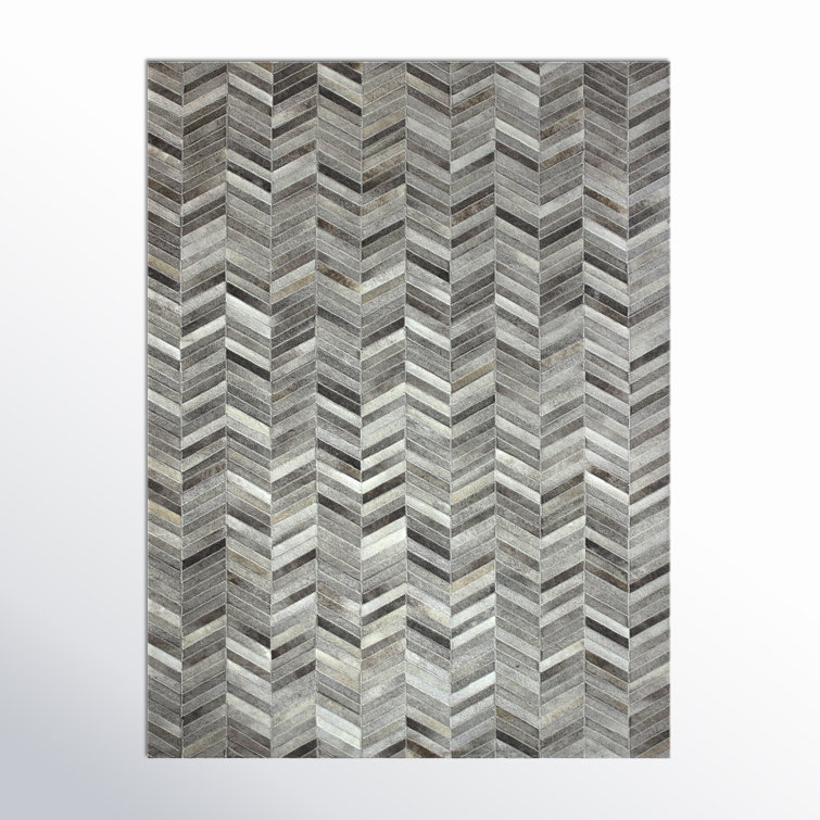 Marsha Handmade Cowhide Gray Area Rug