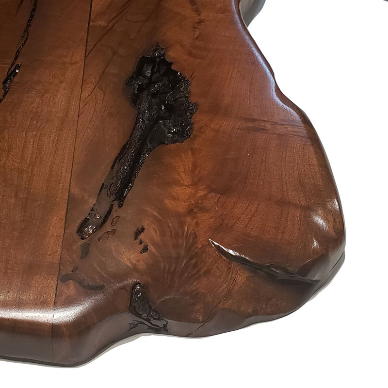 72" Rectangular Live Edge Mesquite Coffee Table: Hand-forged Iron Base, Custom Design - Susana Molina Designs