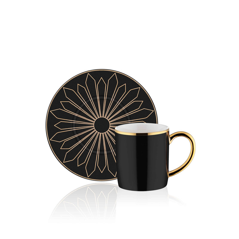Ensemble de tasses à café Trixie, 4, Noir / or