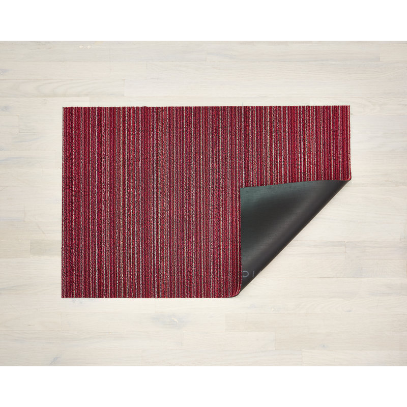 Non-Slip Striped Doormat, Raspberry, 0.6cm H x 91cm W x 152cm L