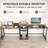 97 Inch Two Person Desk Double Computer Desk With Power Outlets Printer Stand