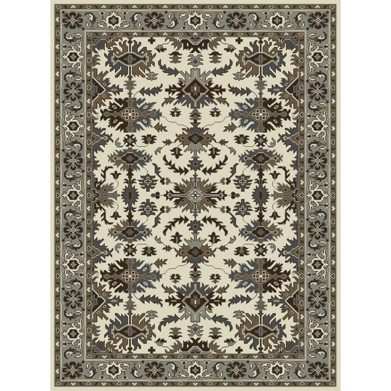Brun/blanc Touffeté à la main Tapis décoratif, Rectangle 8 pi x 11 pi