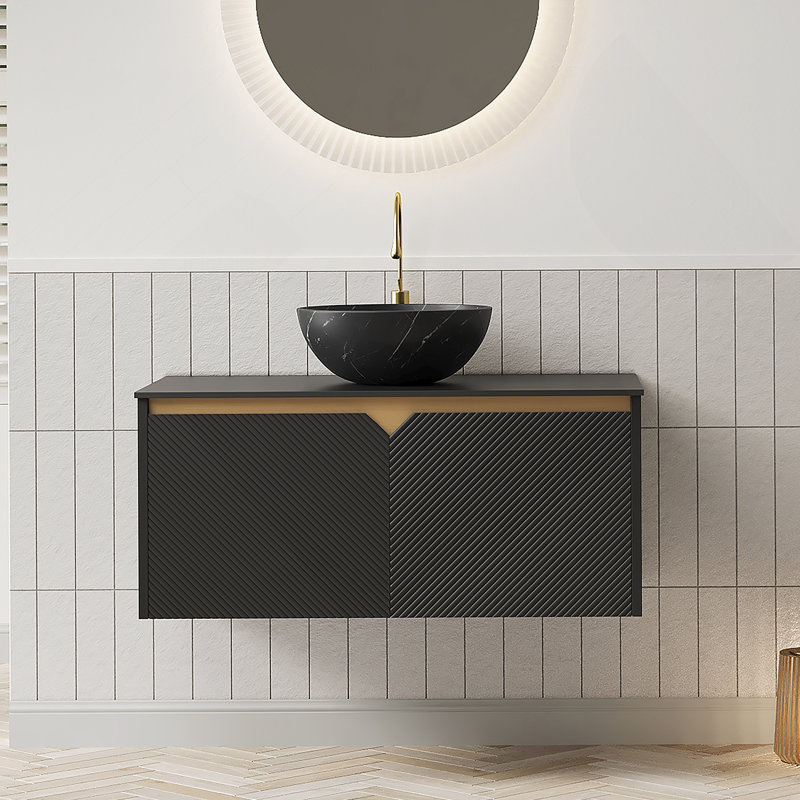 Meuble-lavabo de salle de bain avec lavabo, armoire de rangement murale pour salle de bain