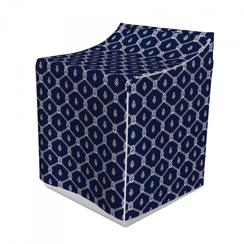 Recouvert d’une image avec motifs aquatiques nautiques, Bleu marine