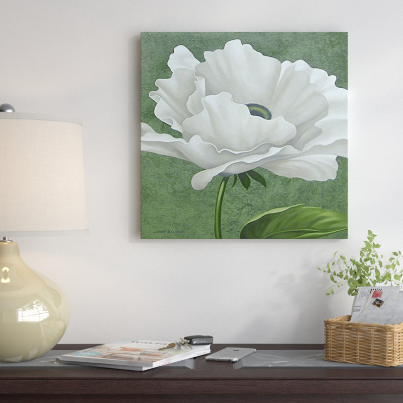 « white poppy », impression d’art graphique, Toile, H 18 po x l 18 po x P 1,5 po