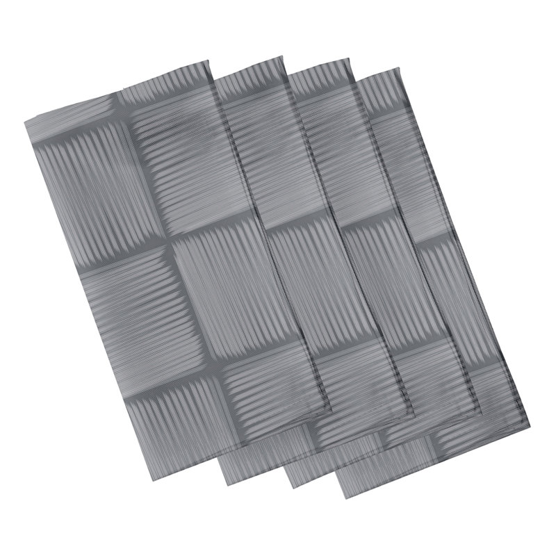 Polyester Geometric Square Napkin, 18" W x 18" L, Gray