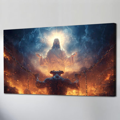 «Jesus», art mural de Christian, décoration murale pour le salon, œuvre d'art religieuse, peinture de Jésus