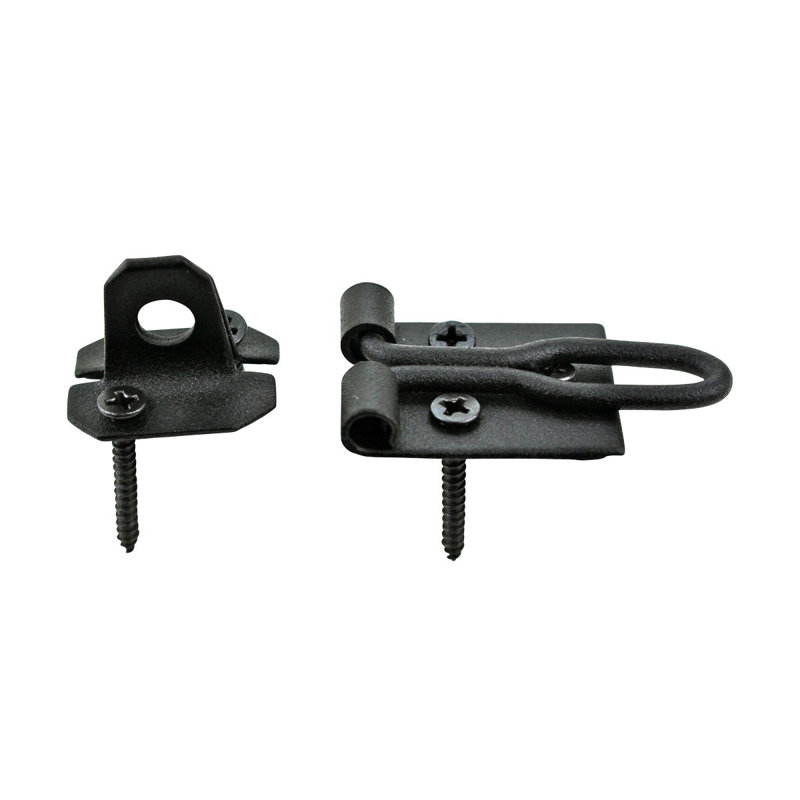 3-Inch Black Wrought Iron Hasp Door Lock