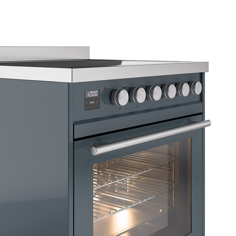 ILVE Professional Plus II 30 in Induction Range, Blue Grey/Stainless Steel