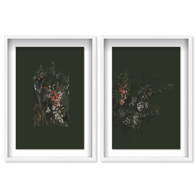 Dancing Petals Set Shadowbox Abstract Print by Oliver Gal, Black Frame, 10 x 15