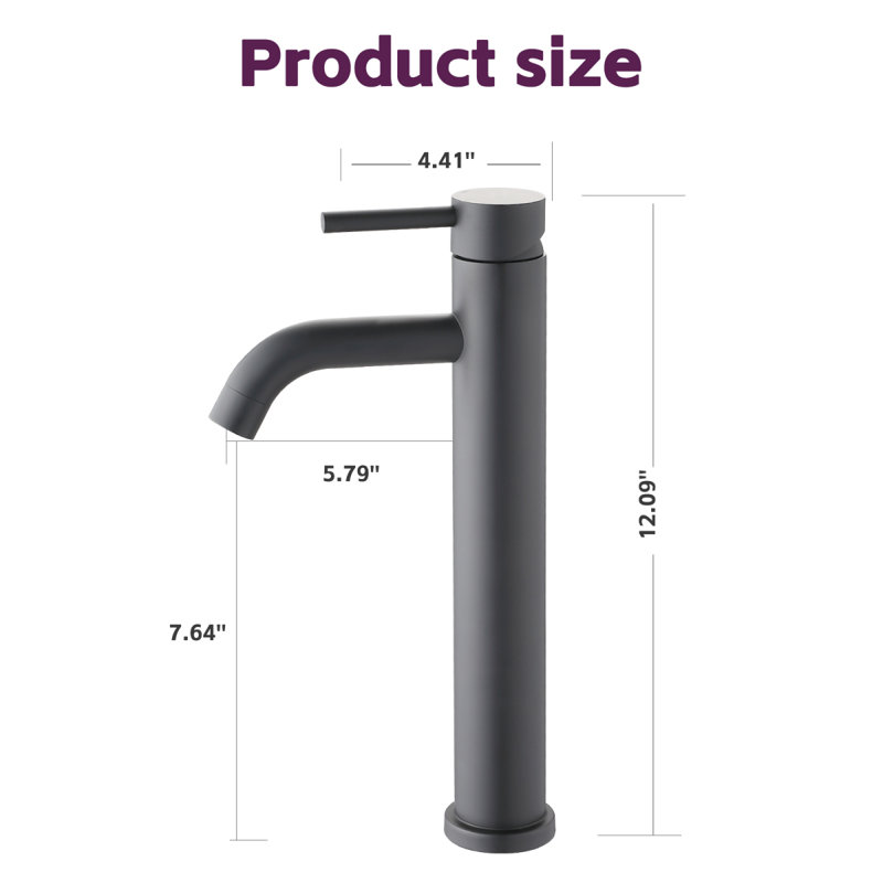 Robinet pour salle de bain pour salle de bain, Noir mat