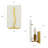 1-Light Armed Wall Sconce Gold Accent with White Faux Marble Pattern